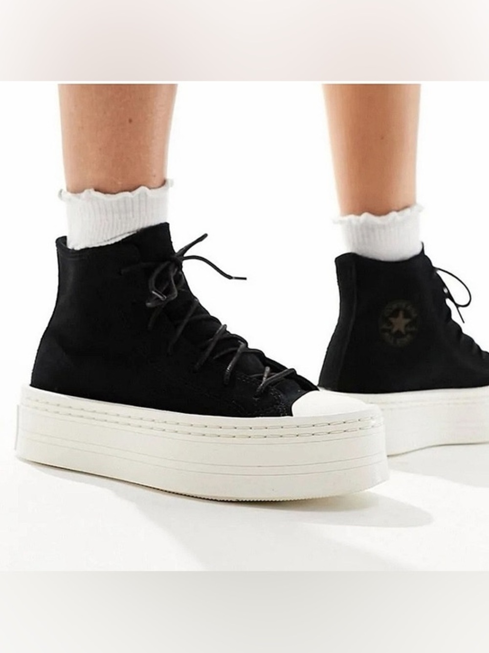 NWT Converse Chuck Taylor Black Suede All Star Modern Platform High Top Sneakers